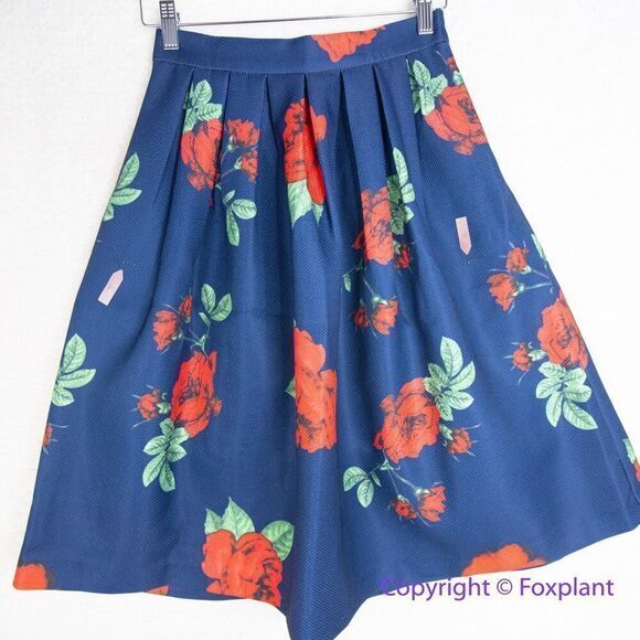 Vintage floral‎ print fit and flare skirt, size XS - Picture 11 of 15
